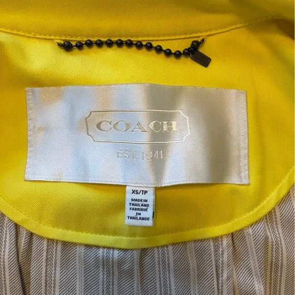 Coach yellow coat XS classic style - Picture 6 of 10